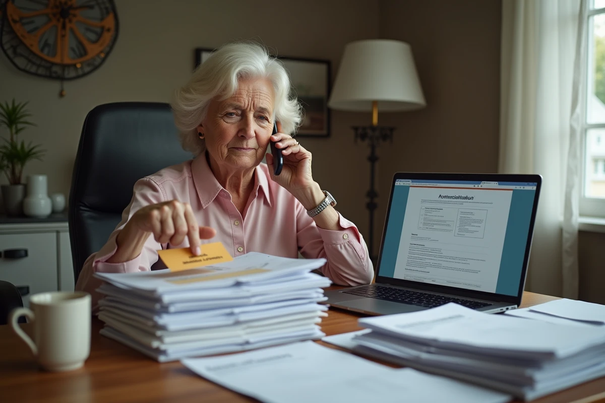 Une aidante familiale confond la procédure de contestation du GIR avec une nouvelle demande d'APA, face à deux piles de dossiers administratifs distincts