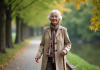 Canne de marche : quel modèle choisir pour bien marcher ? Femme agee souriante marche avec une canne dans un parc