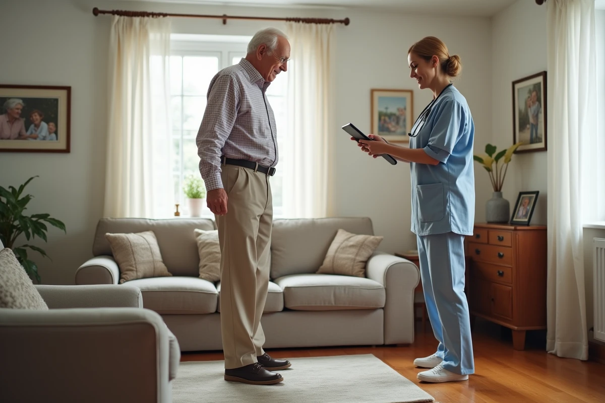 Homme âgé effectuant un test d