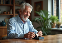 Idées de cadeau de retraite pour homme : surprenez-le avec originalité Homme retraité souriant découvrant une montre gravée