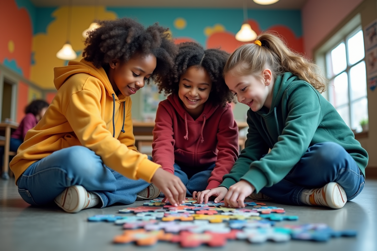 Jeunes discutant autour d